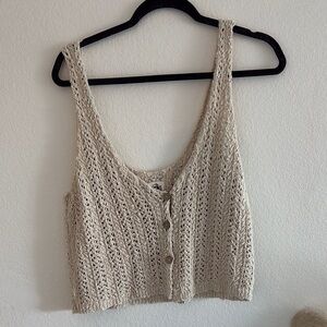 We The Free Beige Knit Crop Top